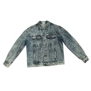 Vintage Georges Marciano for Guess Acid Wash Denim Trucker Jacket L Made in USA